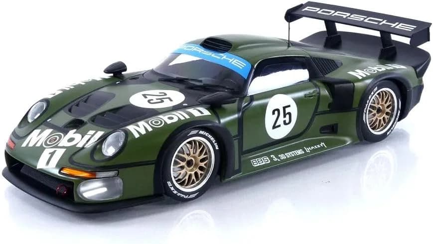 1/18 (Werk83) PORSCHE 911 GT1 24H LEMANS 1996 PRE-QUALİFYİNG WOLLEK, BOUTSEN,STUCK (Mat Yeşil)