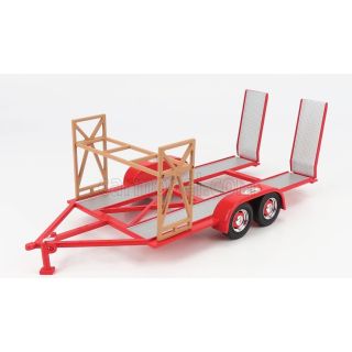 1/18 (Gmp) CARRELLO TRANSPORTO AUTO 2 ASSI CAR TRANSPORTER TRAILER THE BUSTED KNUCKLE GARAGE